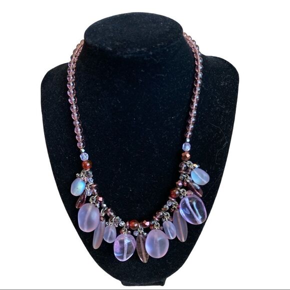 Vintage Multi Color, Stone and Glass Necklace with Extender - Picture 1 of 5